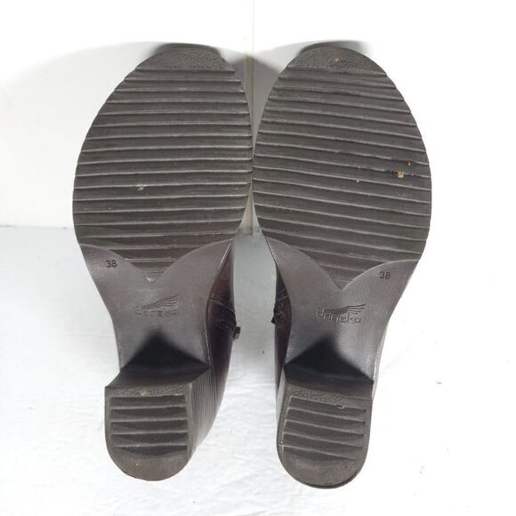 DANSKO Women's Amelia US 7-7,5 EU 38 Brown Leather Zip Block Heel Ankle Boots - Picture 12 of 14